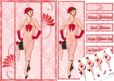 Audrey Hepburn Inspired Fashion Panel Bookmark Card Mini Kit