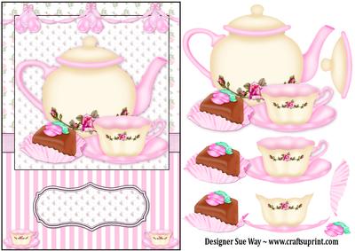 Afternoon Tea Card Front and Decoupage