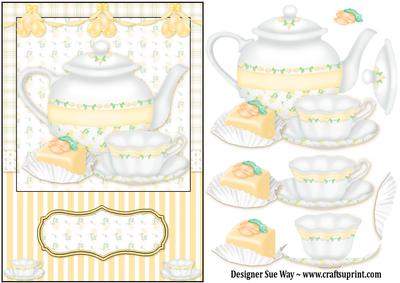 Afternoon Tea in Lemon Card Front and Decoupage