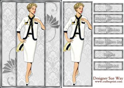 Pin Up in Black and White Fashion Panel Bookmark Card