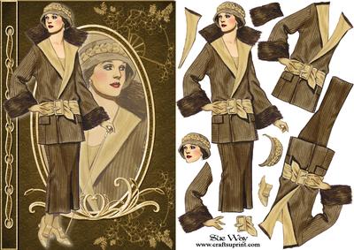Art Deco Walking Suit Fashion Reflections Decoupage
