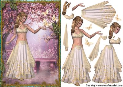 Enchanting Butterfly Lady Decoupage