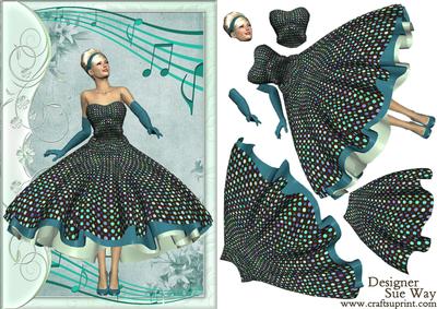 1950's Rock and Roll Beauty Decoupage