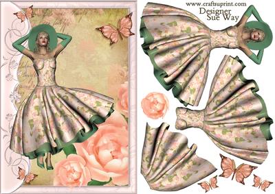 1950's Rose Beauty Decoupage