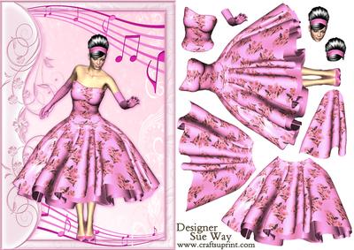 1950's Rock and Roll Beauty in the Pink Decoupage