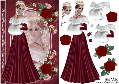Beautiful Red Rose Fashion Reflections Decoupage