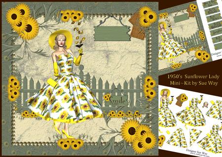 1950's Sunflower Lady Mini Kit
