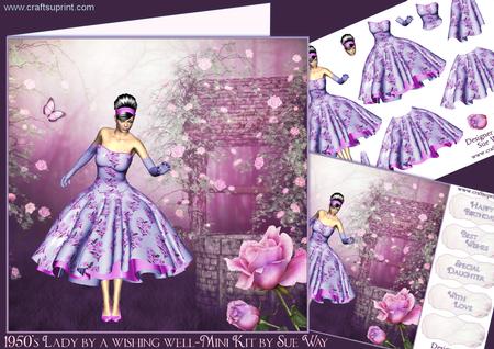 1950's Lady by a Wishing Well Mini Kit
