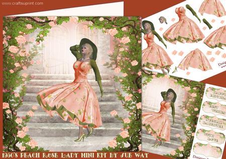 1950's Peach Rose Lady Mini Kit