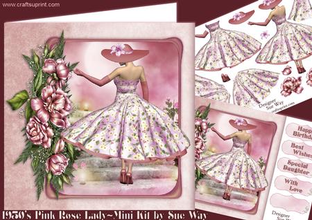 1950's Pink Rose Lady Mini Kit