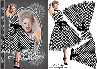 1950's Polka Dot Fashion Reflections Decoupage