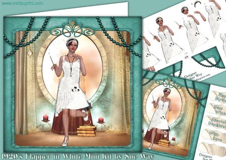 1920's Flapper Lady in White Lace Mini Kit