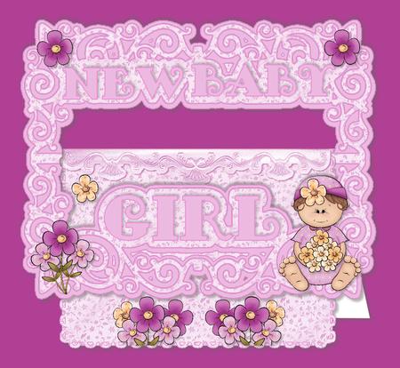 New Baby Girl Buckle Card Mini Kit
