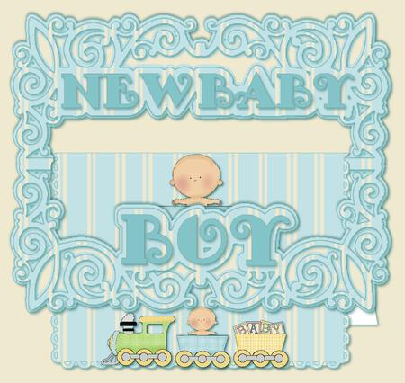 New Baby Boy Buckle Card Mini Kit