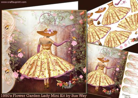 1950's Flower Garden Lady Mini Kit