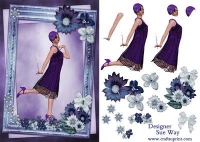 Picture Perfect 1920's Flapper Card Front and Decoupage