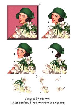 Art Deco Lady Decoupage