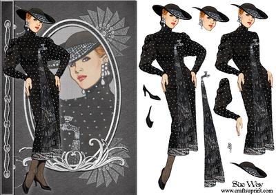 Glitter Waterfall Dress Fashion Reflections Decoupage