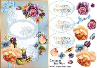 Floribunda Many Flowering Decoupage