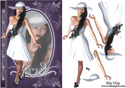 Classy Lady in White Fashion Reflections Decoupage
