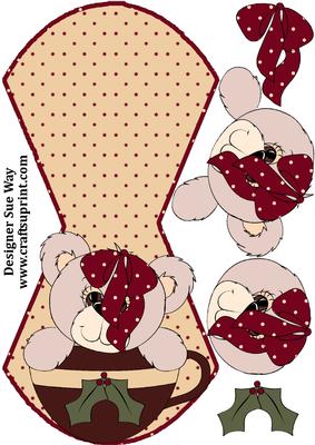 Christmas Teddy Teacup Wobble Card