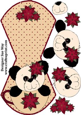 Christmas Panda Teacup Wobble Card