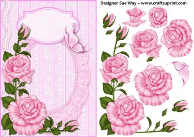 Say It with Flowers Pink Rose Card Front