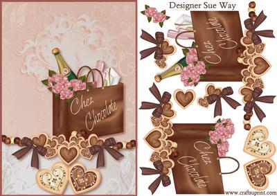 Chez Chocolate Card Front and Decoupage