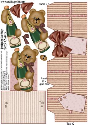 Cute Champagne Surprise Box Card