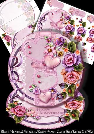 More Hearts and Flowers Round Easel Card Mini Kit