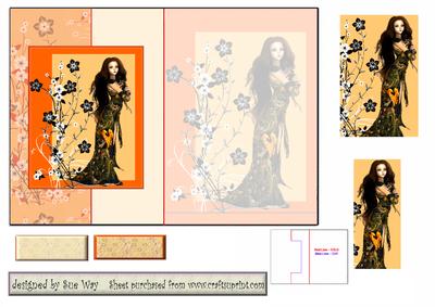 Oriental Dream Girl ~ Fold Back Card