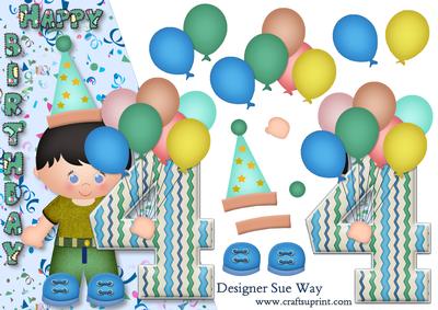 Boys 4th Birthday Over the Edge and Decoupage