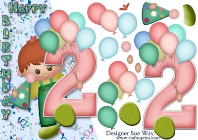 Boys 2nd Birthday Over the Edge and Decoupage
