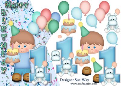 Boys 1st Birthday Over the Edge and Decoupage