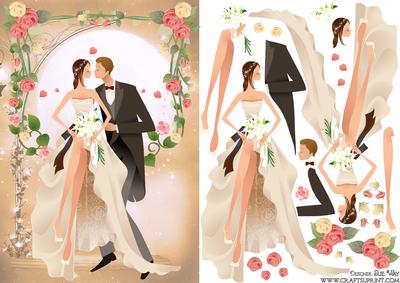 The Wedding Flower Swing Card Front and Decoupage