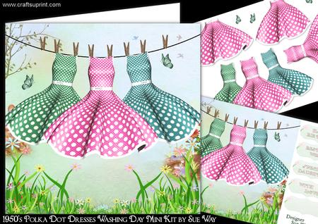 1950's Polka Dot Dresses Washing Day Mini Kit