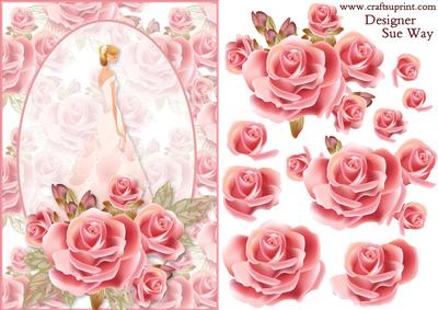 Delicate Rose Card Front and Decoupage