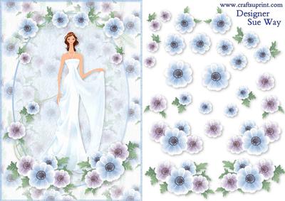 Delicate Anemone Flowers Card Front and Decoupage