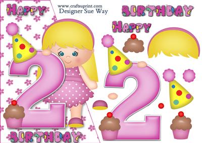 Girls 2nd Birthday Over the Edge and Decoupage