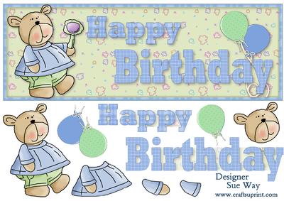 Happy Birthday Boy Bear Word Dl Topper