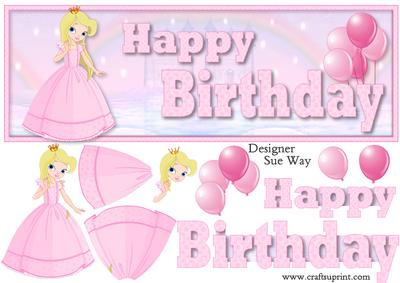 Happy Birthday Princess Word Dl Topper