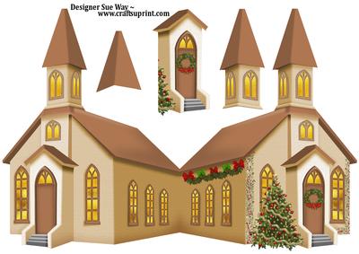 Christmas Church Shaped Card