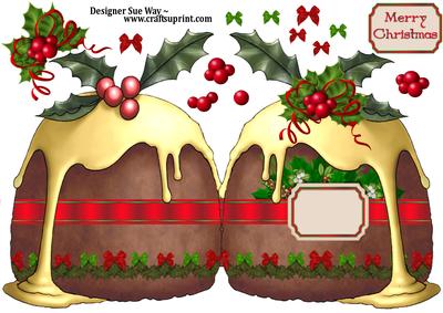 Christmas Pudding Shaped Card