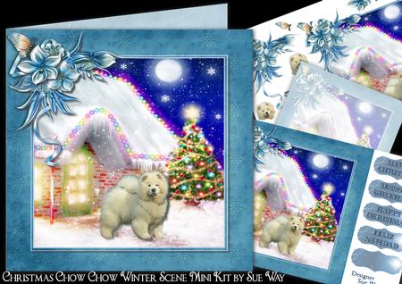 Christmas Chow Chow Winter Scene Mini Kit