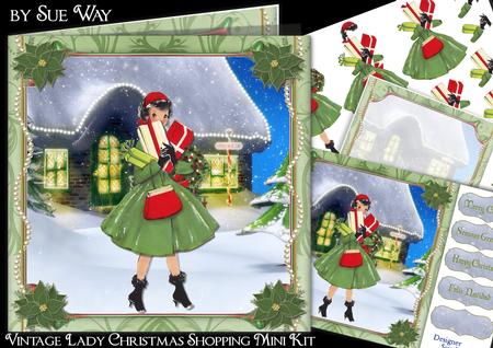 Vintage Lady Christmas Shopping Mini Kit