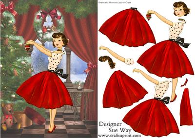 Vintage Christmas Eve Card Front and Decoupage