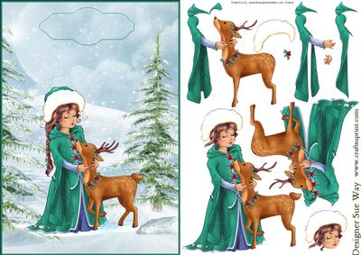 Winter Wonderland Friends Card Front and Decoupage