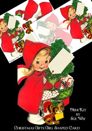 Christmas Gifts Girl Shaped Card Mini Kit