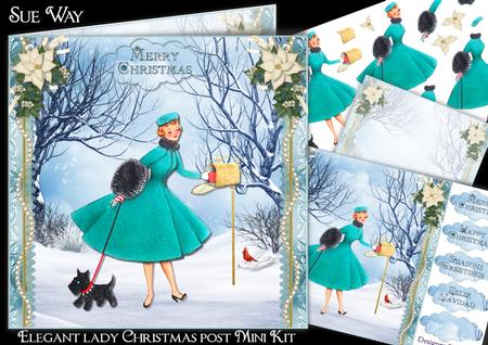 Elegant Lady Christmas Post Mini Kit