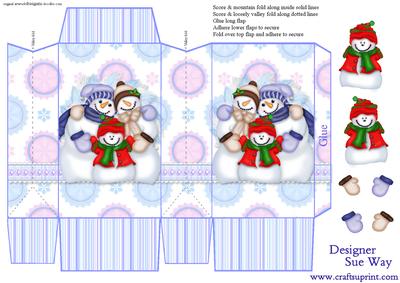Festive Snow Family Pinch Bag